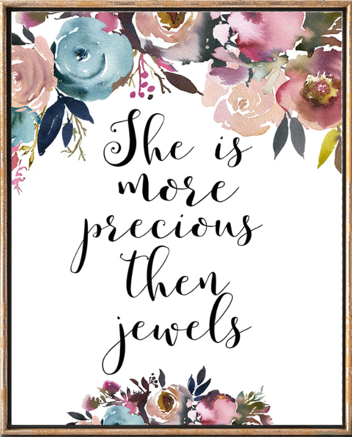 She Is More Precious Than Jewels Proverbs 315 Bible Verse Etsy
