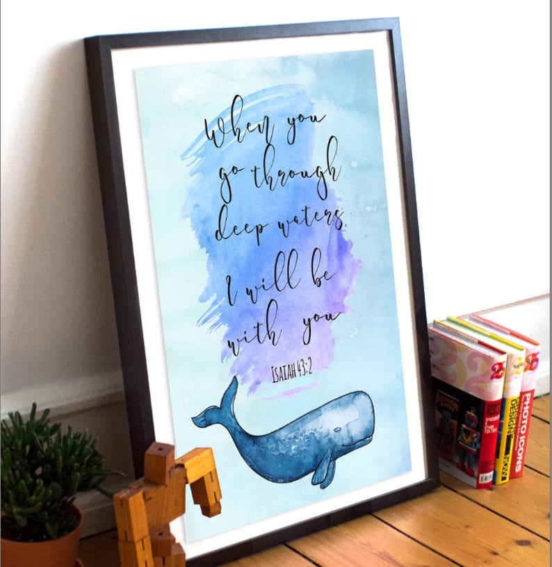 Isaiah 432 baptism gift bible verse wall art scriptures