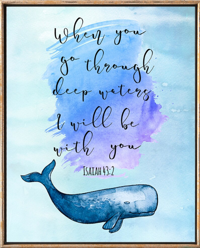 Isaiah 432 baptism gift bible verse wall art scriptures