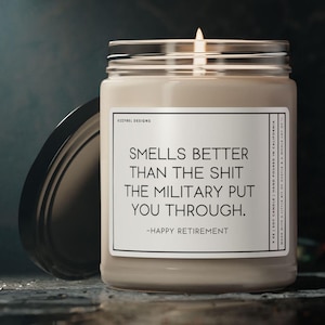 Funny Military Retirement Gift For Retired Veteran US Army Navy Marines Coast Guard Retiree Candle DD214 Humor Gifts Happy Retirement Gifts