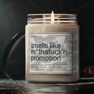 Military Promotion Gift, Promoted To Rank, Funny Graduation Gift Candle For Navy Army Air Force Space Force Coast Guard Marine Corps Marines