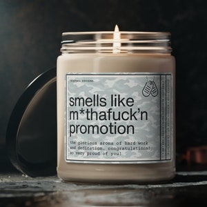 Military Promotion Gift Promoted To Funny Graduation Gift Personalized Candle For Navy Army Air Force Space Force Coast Guard Marine Corps