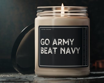Go Army Beat Navy 9 oz Soy Candle, Americas Game Candle, Military Football Candle, Gift for College Sports Fan, College Football Candle Gift