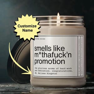 Personalized Promotion Gift, Promoted To, Smells Like Promotion Candle, Funny Military Promotion Gift For Nurses, Friend Promoted Coworker