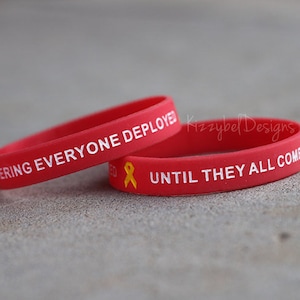 Military Deployment Gift, Remembering Everyone Deployed Until They All Come Home Bracelet, RED Friday Bracelet, Army Navy Air Force Marines