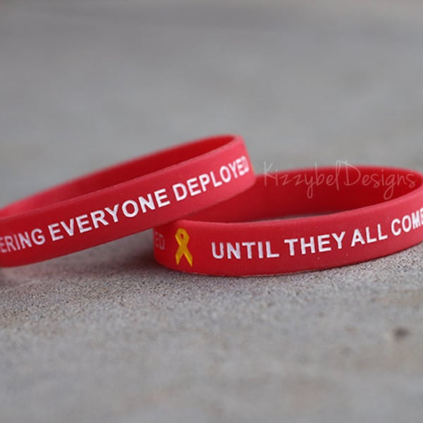 Military Deployment Gift, Remembering Everyone Deployed Until They All Come Home Bracelet, RED Friday Bracelet, Army Navy Air Force Marines