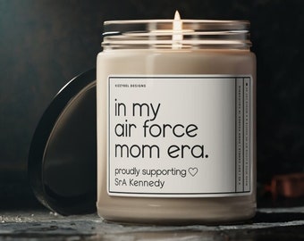 Personalized Air Force Mom Gift, In My Air Force Mom Era Candle, Custom Rank Gift, Mother's Day Gift, Deployment Gift, Military Mom Candle