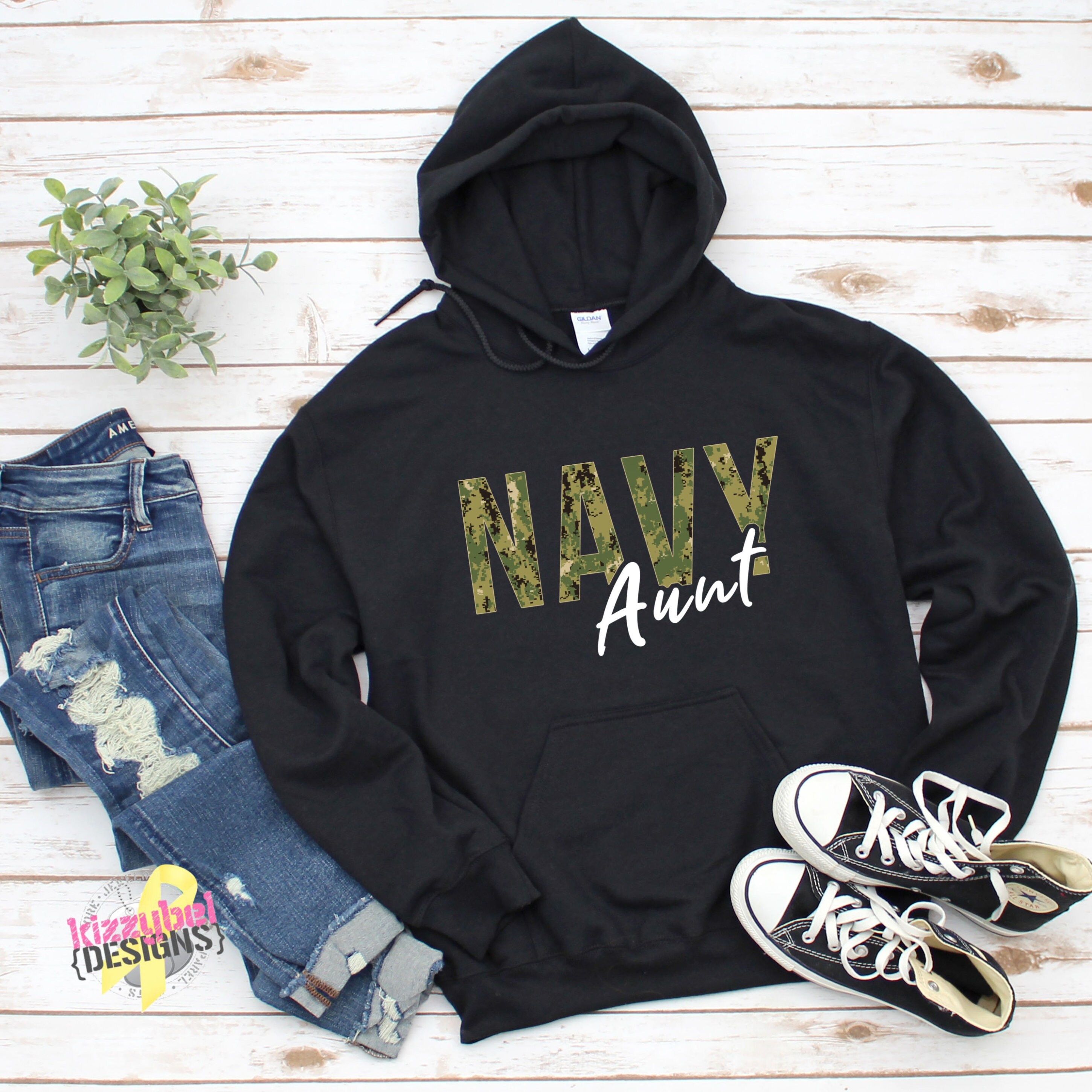 Navy Aunt Sweatshirt Homecoming Outfit 