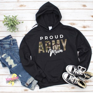 Proud Army Mom Flag Hoodie, Army Mom Gift, Army Mother Sweatshirt, Homecoming Outfit, Christmas Gift, Graduation Sweater, Long Distance Gift