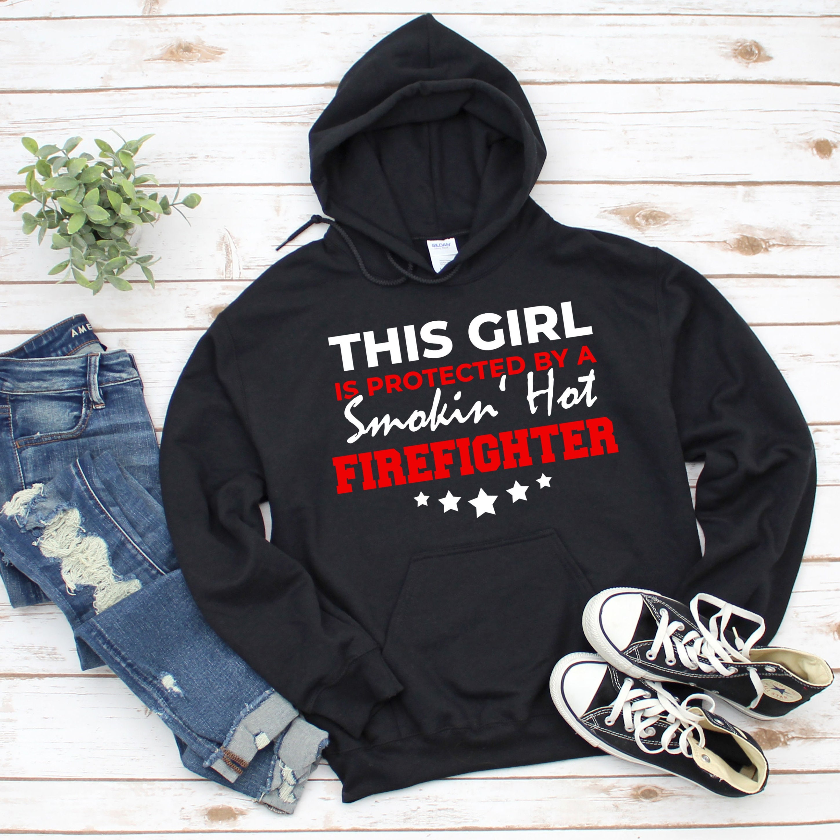 Funny Firefighter Wife Hoodie Firefighter Girlfriend Fire