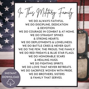 In This Military Home USMC Printable Patriotic Home Decor Gift Military Family Wall Art Poster For Marine Corp Families Digital Canvas Print