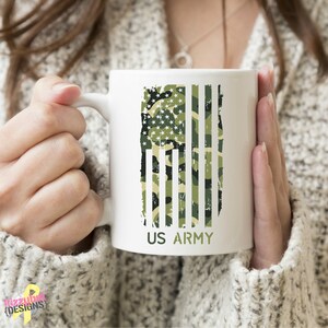 US Army Coffee Mug, Army Girlfriend, Gift For Army Mom, Gift Idea For Army Wife, Army Mugs, Army Coffee Cup, Cute Army Gifts, US Army Mug image 2