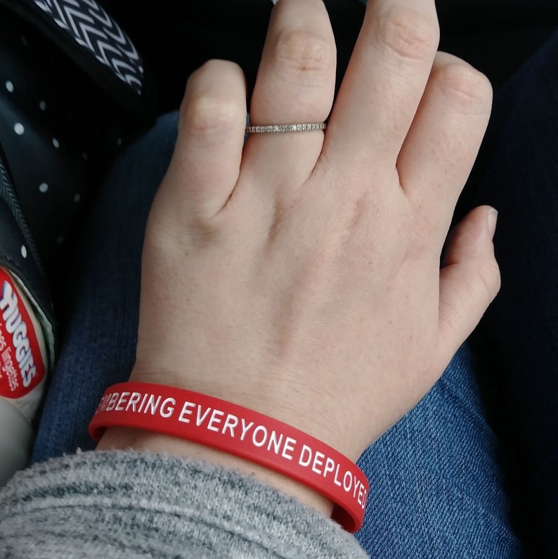 Military Deployment Gift, Remembering Everyone Deployed Until They All Come Home Bracelet, RED Friday Bracelet, Army Navy Air Force Marines image 4