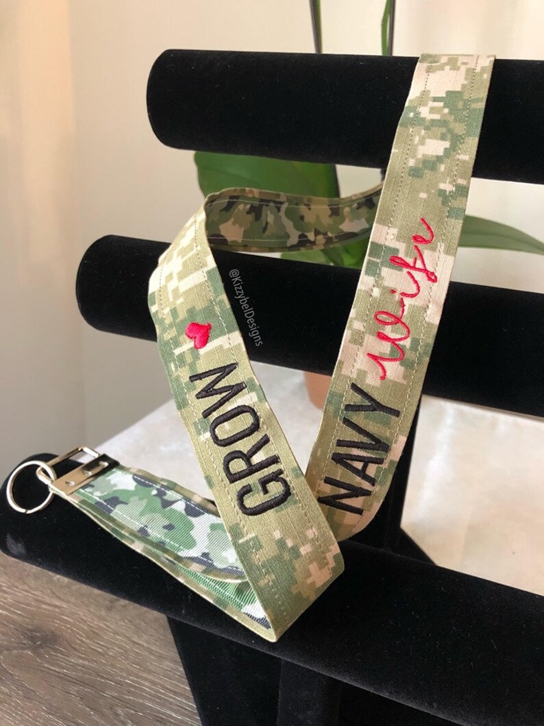 Custom Nametape Keychains For Military Families Gift Idea For Miliary Sister Wife Mom Aunt Fiancee Personalized Military Nametape Lanyard