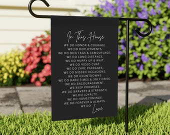Yard Flag For Military Family Garden Flag Banner Deployment Banner Garden Decor Sign In This House Canvas Banner For Front Yards