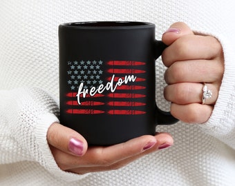 Patriotic Mug - Veteran Gift - Patriotic Gift Idea - Military Veterans - Gifts for Military - Coffee Mugs - Military Birthday - Deployment