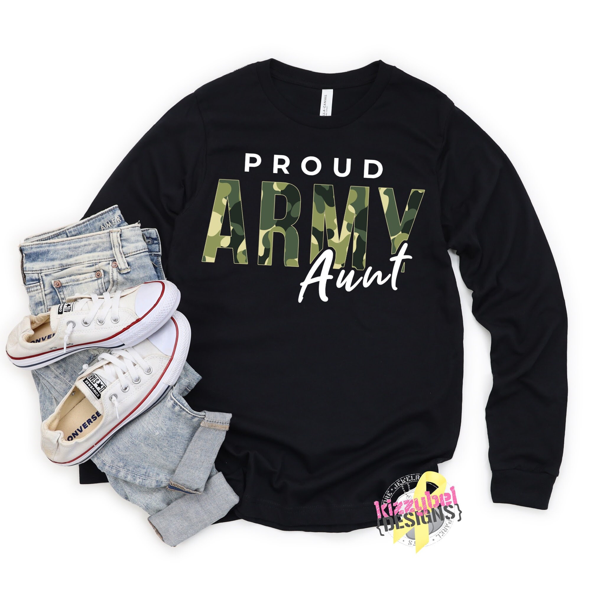 Proud Army Aunt Long Sleeve Shirt Gift 