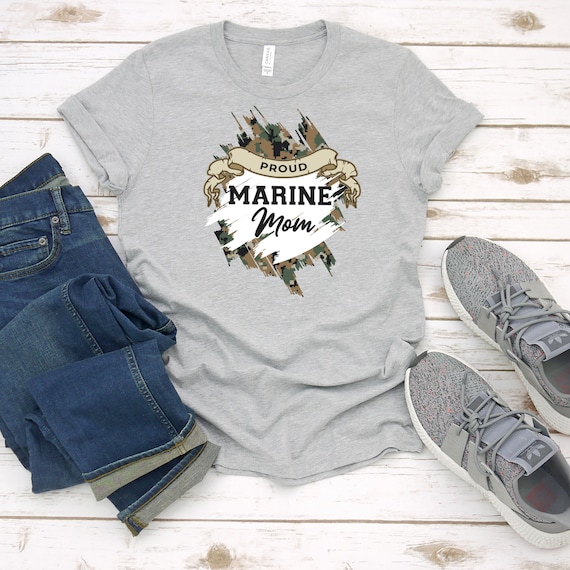 US Marine Mom Family USMC Heather Adult Pullover Sweatshirt