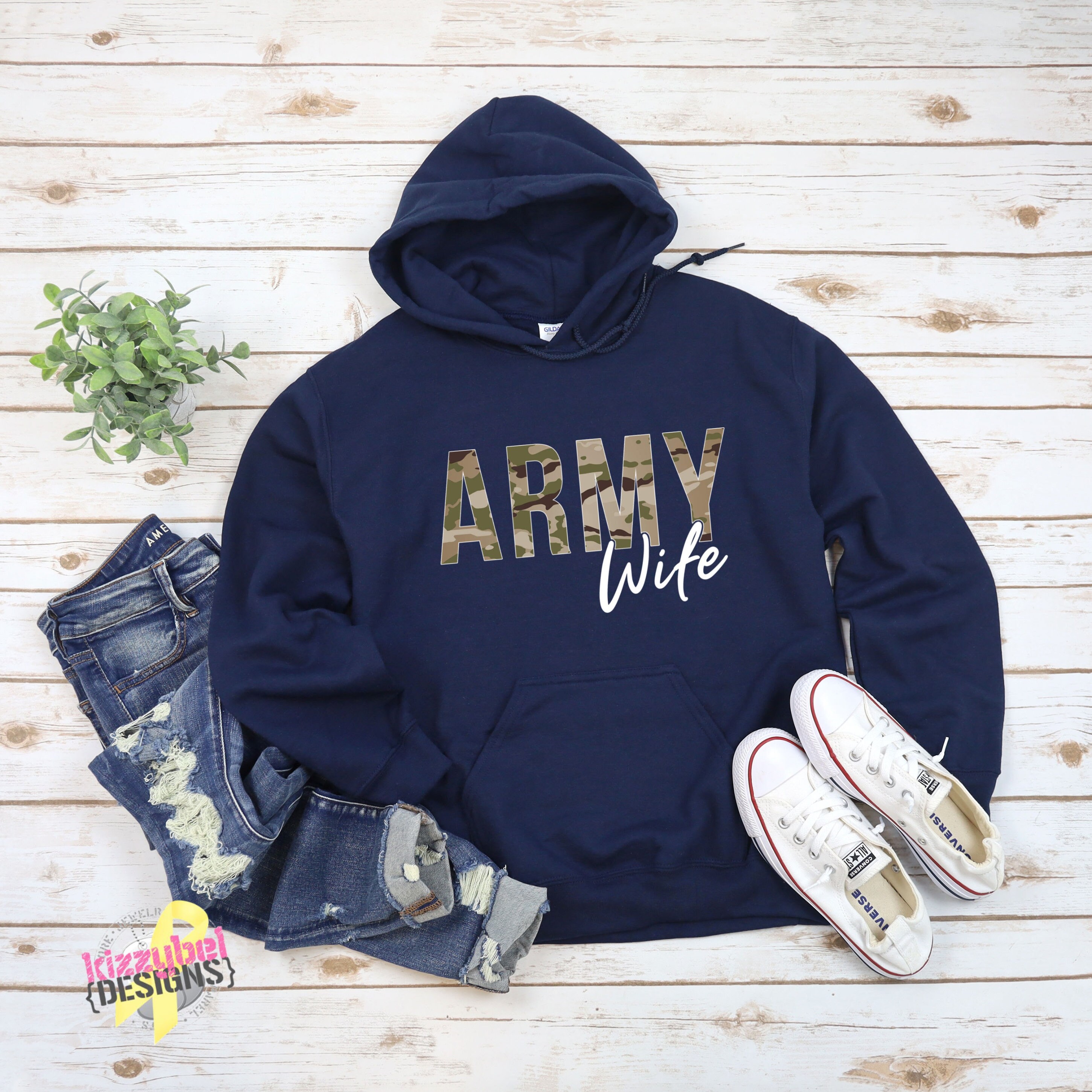 Army wife hoodie Clearance