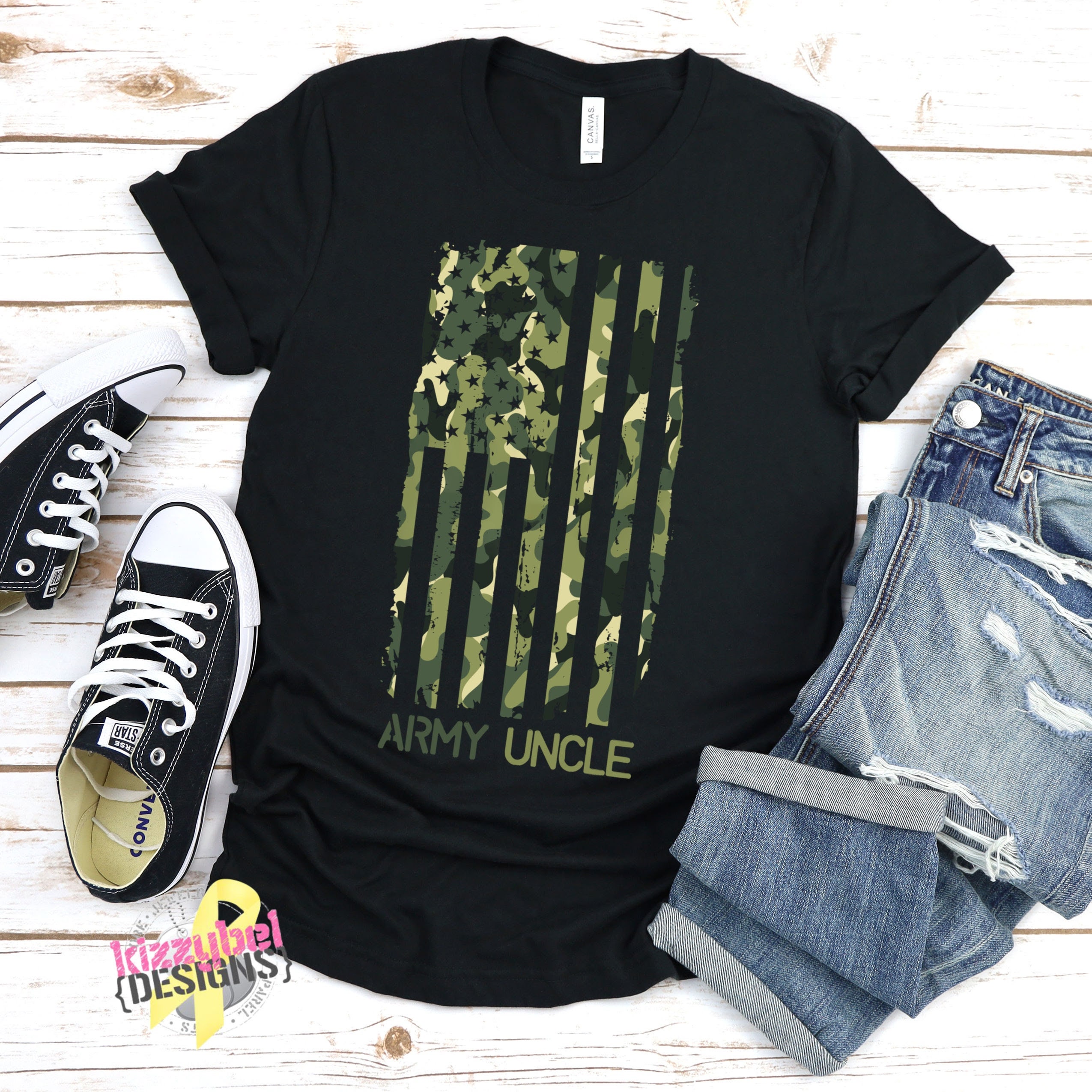 Camo Flag Army Uncle Shirt | Etsy Australia