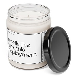 Military Deployment Gift, Smells Like Fuck This Deployment Candle, Long Distance Gift For Girlfriend Army Wife Navy Mom Air Force Fiancee image 3