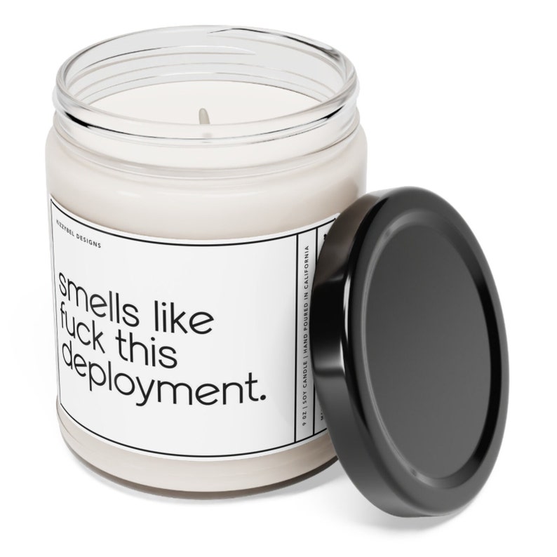 Military Deployment Gift, Smells Like Fuck This Deployment Candle, Long Distance Gift For Girlfriend Army Wife Navy Mom Air Force Fiancee image 3