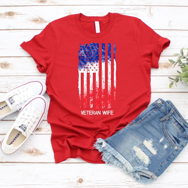 Veteran Wife Shirt Gifts For Veteran Wives Retired Military | Etsy