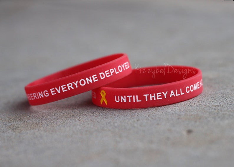 Military Deployment Gift, Remembering Everyone Deployed Until They All Come Home Bracelet, RED Friday Bracelet, Army Navy Air Force Marines image 1