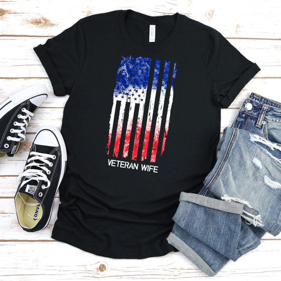 Veteran Wife Shirt Gifts for Veteran Wives Retired Military T