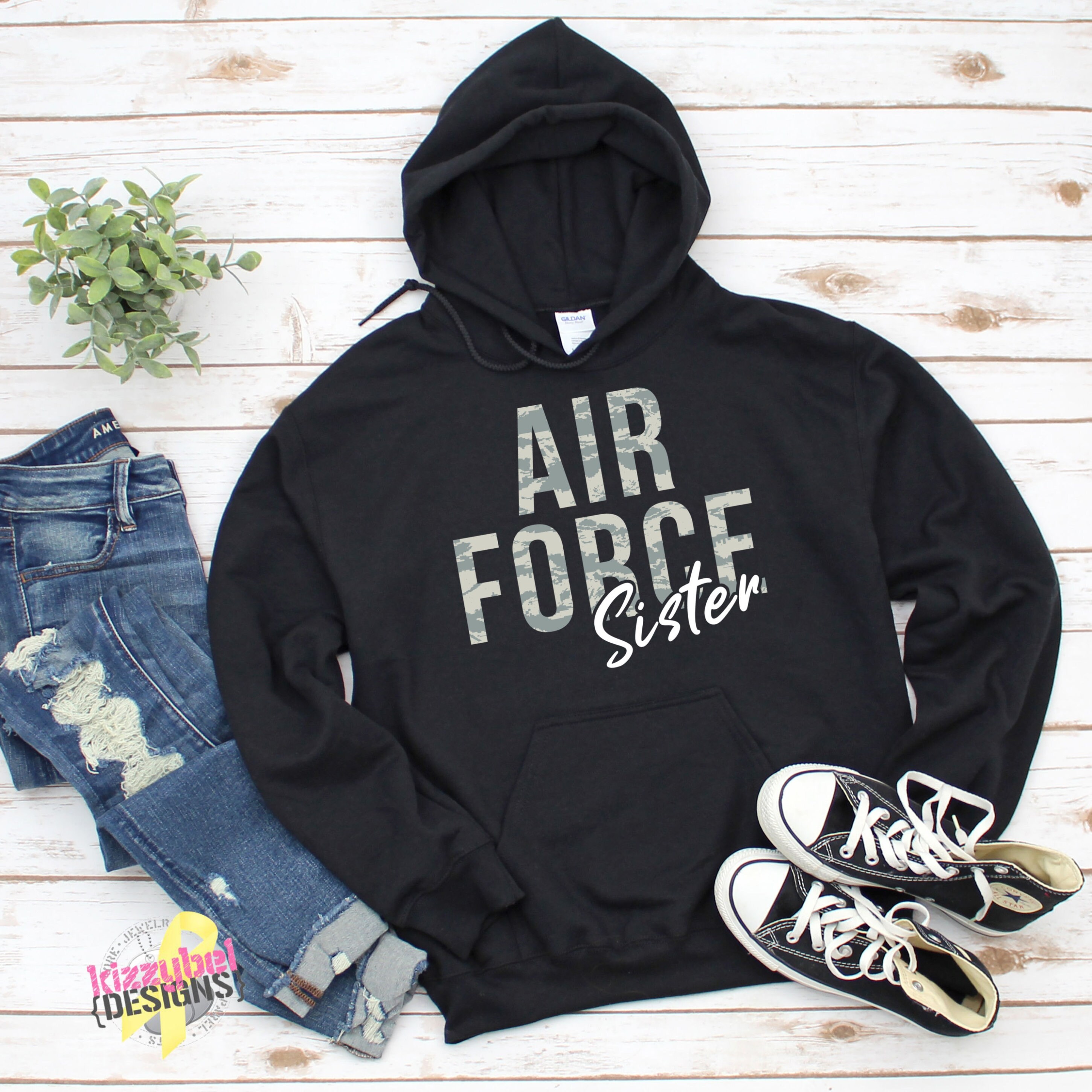 Zerogravitee Air Force Sister Hooded Sweatshirt - Officially Licensed Military PT Hoodie