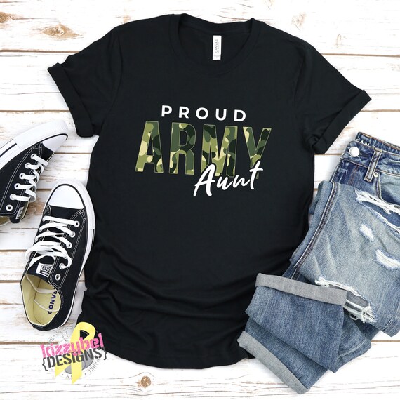 Proud Army Aunt Shirt, Gifts for Army Aunt, Basic Training Graduation, Military Deployment Gift Idea, Christmas, Birthday, Family Outfits
