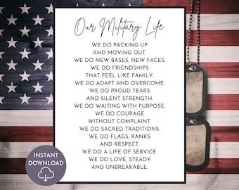 Our Military Life Photo Print Military Family Wall Art Printable Patriotic Home Decor Canvas Print Gift For Army Navy Air Force Coast Guard
