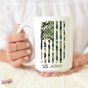 US Army Coffee Mug, Army Girlfriend, Gift For Army Mom, Gift Idea For Army Wife, Army Mugs, Army Coffee Cup, Cute Army Gifts, US Army Mug image 1