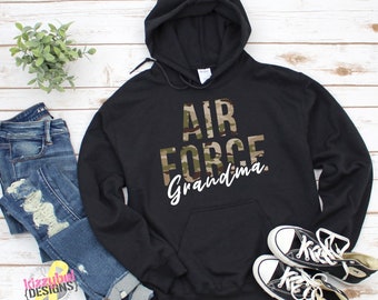 Air Force Grandma Hoodie, Gift For USAF Grandmother, Deployment Sweater, Homecoming Sweatshirts, Graduation, Christmas, Distance, Birthday