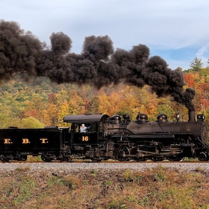 East Broad Top Railroad Freight Train Panorama Photo, EBT RR Vintage Steam Train Photo, Train Room Print, Railroad Gift, Train Lover Photo
