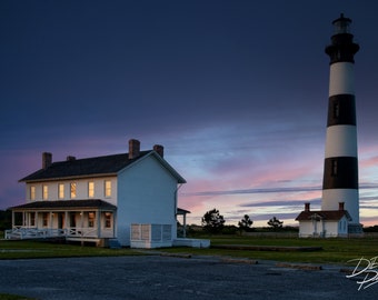 Bodie Island Lighthouse Photo, Nags Head NC Scenery, Bodie Island Evening Lighthouse Photo, Outer Banks Lighthouses