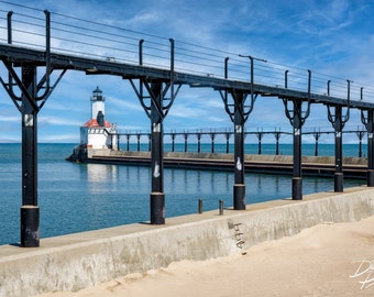 Michigan City Indiana Lighthouse Photo, Lake Michigan Photo, Lighthouse Lover Photo, Great Lakes Lighthouse, Grea Lakes Scenery Photo