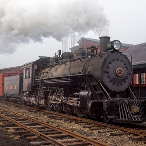 East Broad Top Railroad Steam Train At Rockhill Shops Photo, EBT RR Vintage Steam Freight Train, Railroad Gift, Man Cave, Train Room Photo