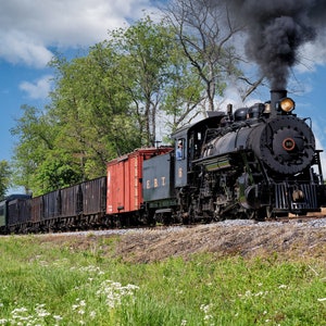 East Broad Top Railroad Vintage Steam Train Photo, EBT RR Freight Train, Man Cave Art, Railroad Gift, Train Room Photo, Narrow Guage RR