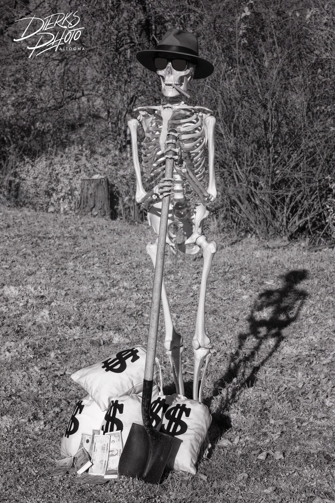 Skeleton Burying Money Photo, Skeleton Banking, Halloween Skeleton ...