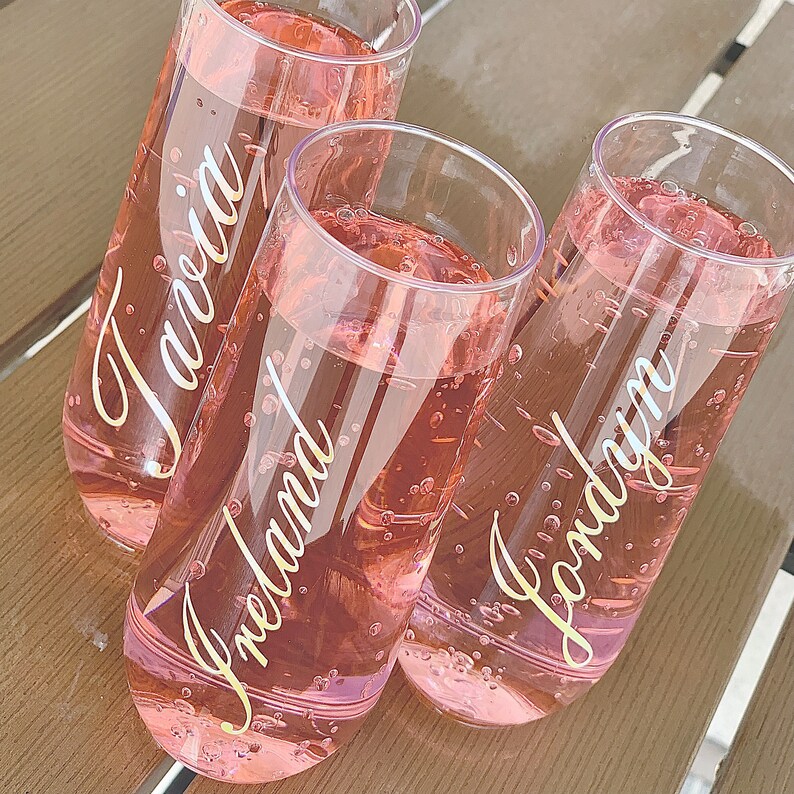 Mimosa Champagne Flute Personalized Bridesmaid Gift Etsy