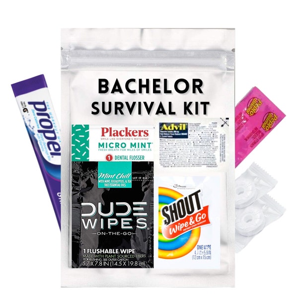 Bachelor Party Weekend Survival Kit Bag, Hangover Survival Kit, Groomsmen Gift, Small Gift, Assembled Favor Bag