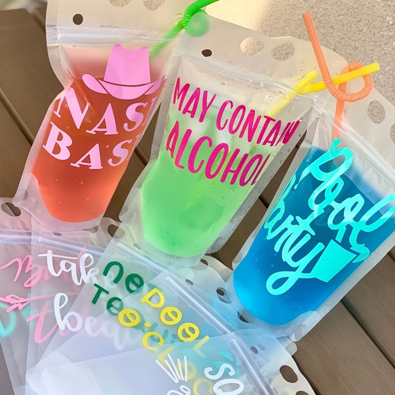 Reusable Drink Pouches Adult Juice Boxes with Decorative Sticker