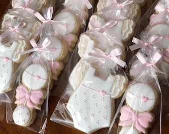 Baby Shower Cookies, Baby Clothes Cookies, Gender Reveal, Baby Dress Cookies,  Cookies, Baby cookies (12 Cookies)