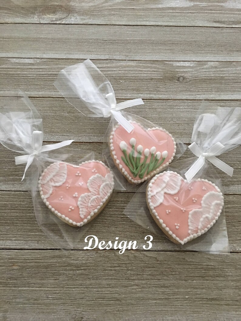 Wedding Cookie Gift / Party Favor / Heart Cookies / Valentines Etsy