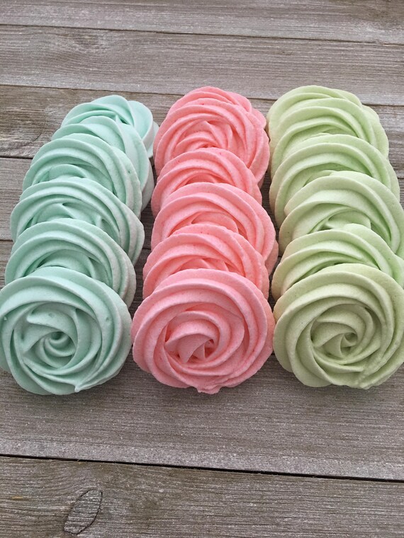 Meringue Cookies French Meringue Cookies Rose Meringue Etsy