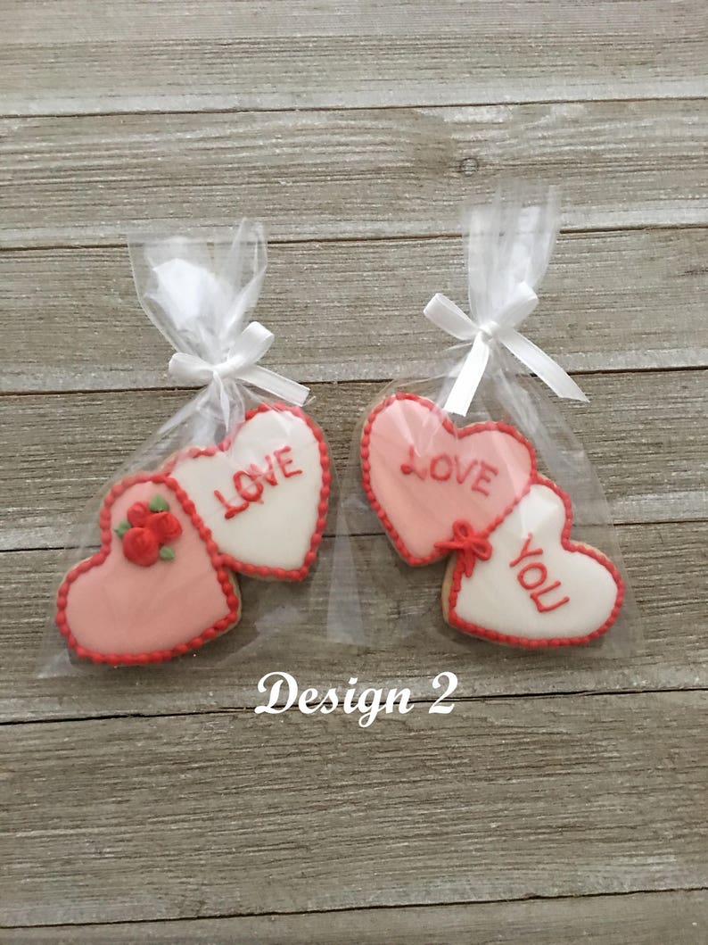 Wedding Cookie Gift / Party Favor / Heart Cookies / Valentines Etsy