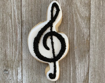 Royal Icing Cookies, Musical Instrument Cookies, Music Icing Cookies, Note Cookies, Treble Clef Cookies