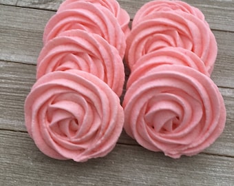 Meringue Cookies, French Meringue Cookies, Rose Meringue Cookies, Large Meringue Cookies, Gluten Free (3 inches) 2 Dozen