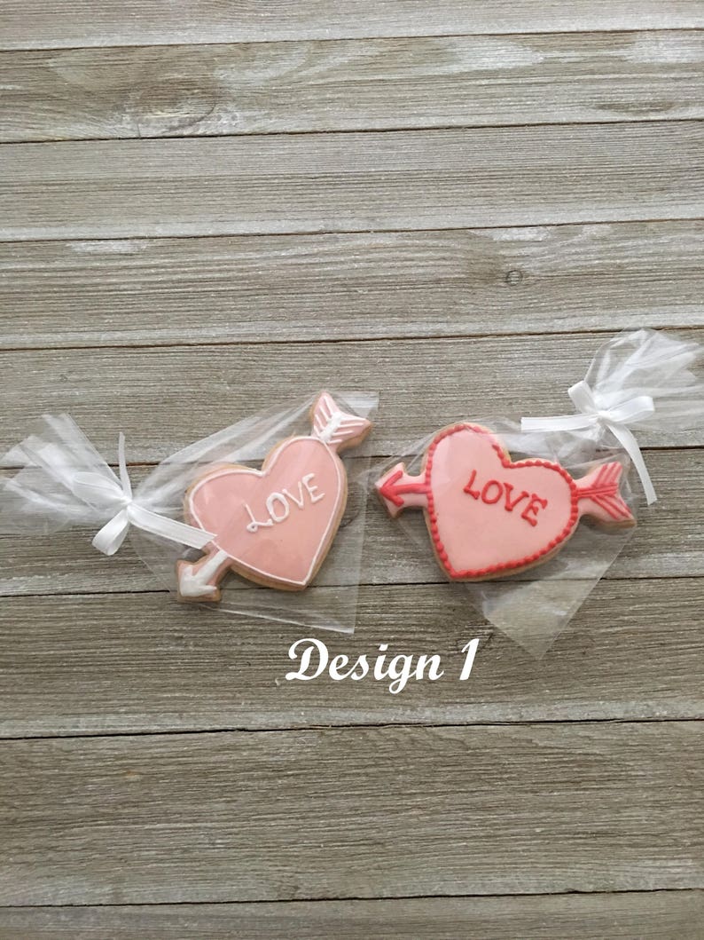Wedding Cookie Gift / Party Favor / Heart Cookies / Valentines Etsy